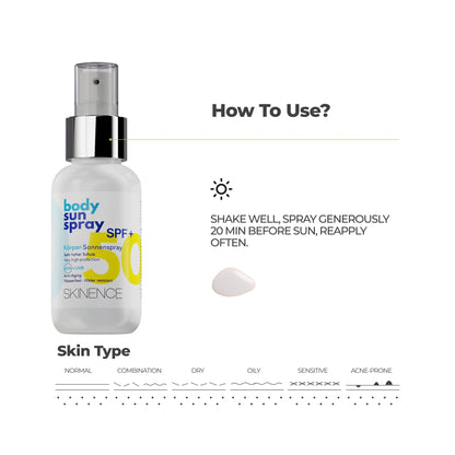 Body Sun Spray SPF 50+ - Skinence – Professional Dermacare
