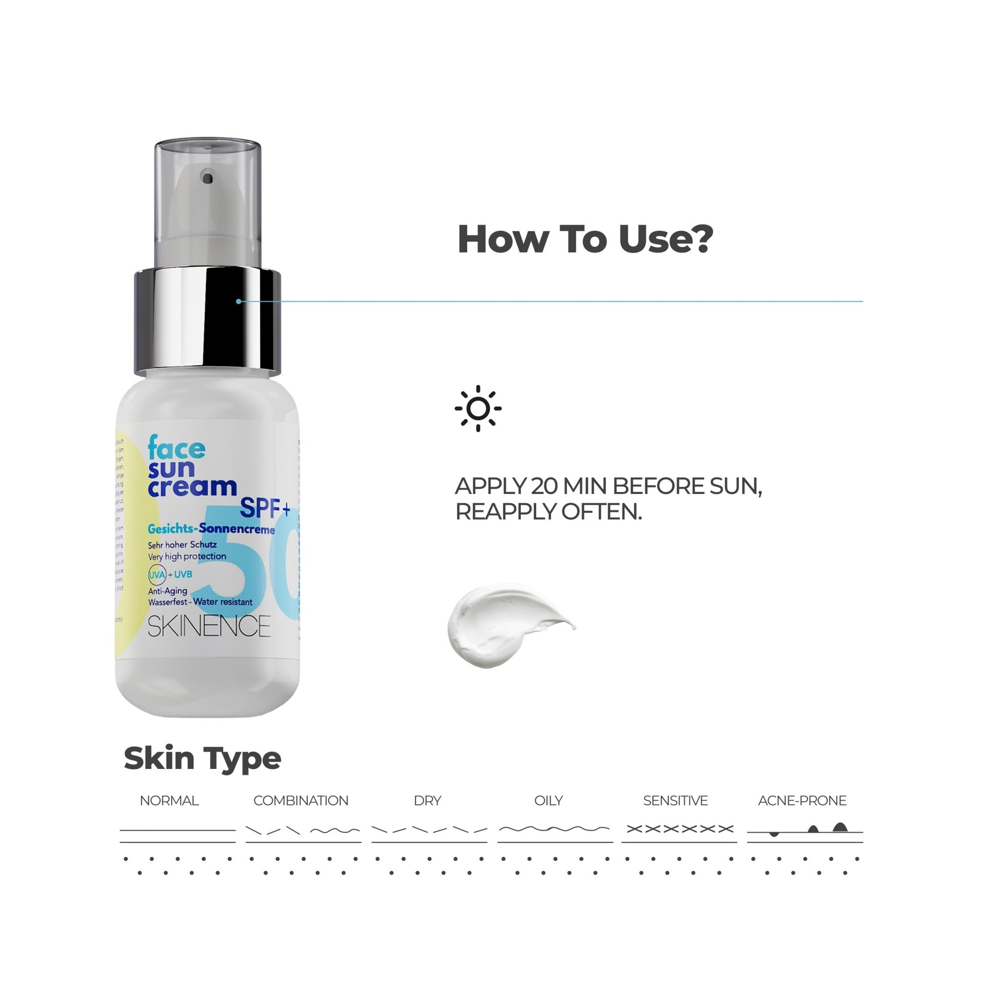 Face Sun Cream SPF 50+ - Skinence – Professional Dermacare