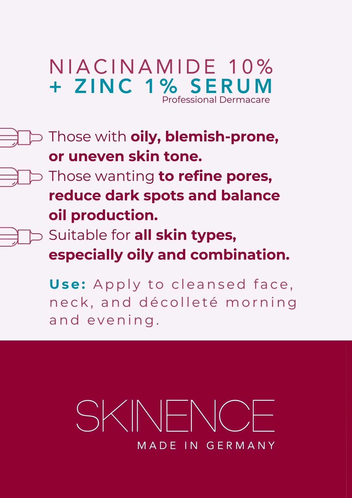 Niacinamide 10% + Zinc 1% Serum - Skinence – Professional Dermacare